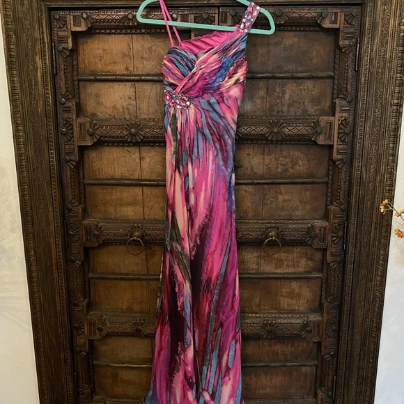 anthro pink dress Anthropologie | Dresses | Anthro Beaded Embellished Pink Abstract Evening  Prom Homecoming Gown